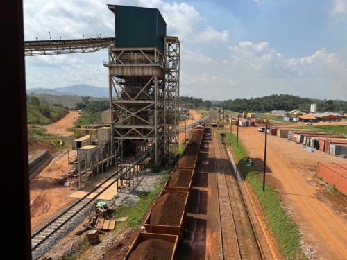 An image of a train with iron pellets in Liberia.
